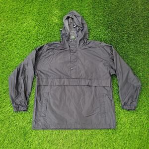 Vintage 90s J.Crew Windbreaker XL 26x29 Black Anorak